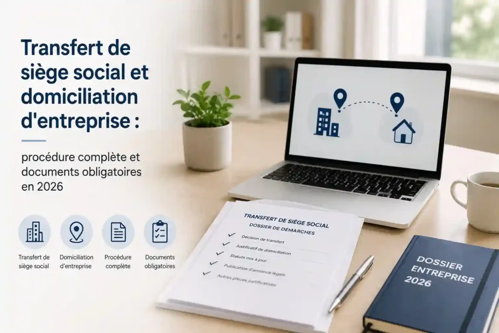 Transfert de siège social et domiciliation d’entreprise : procédure complète et documents obligatoires en 2026