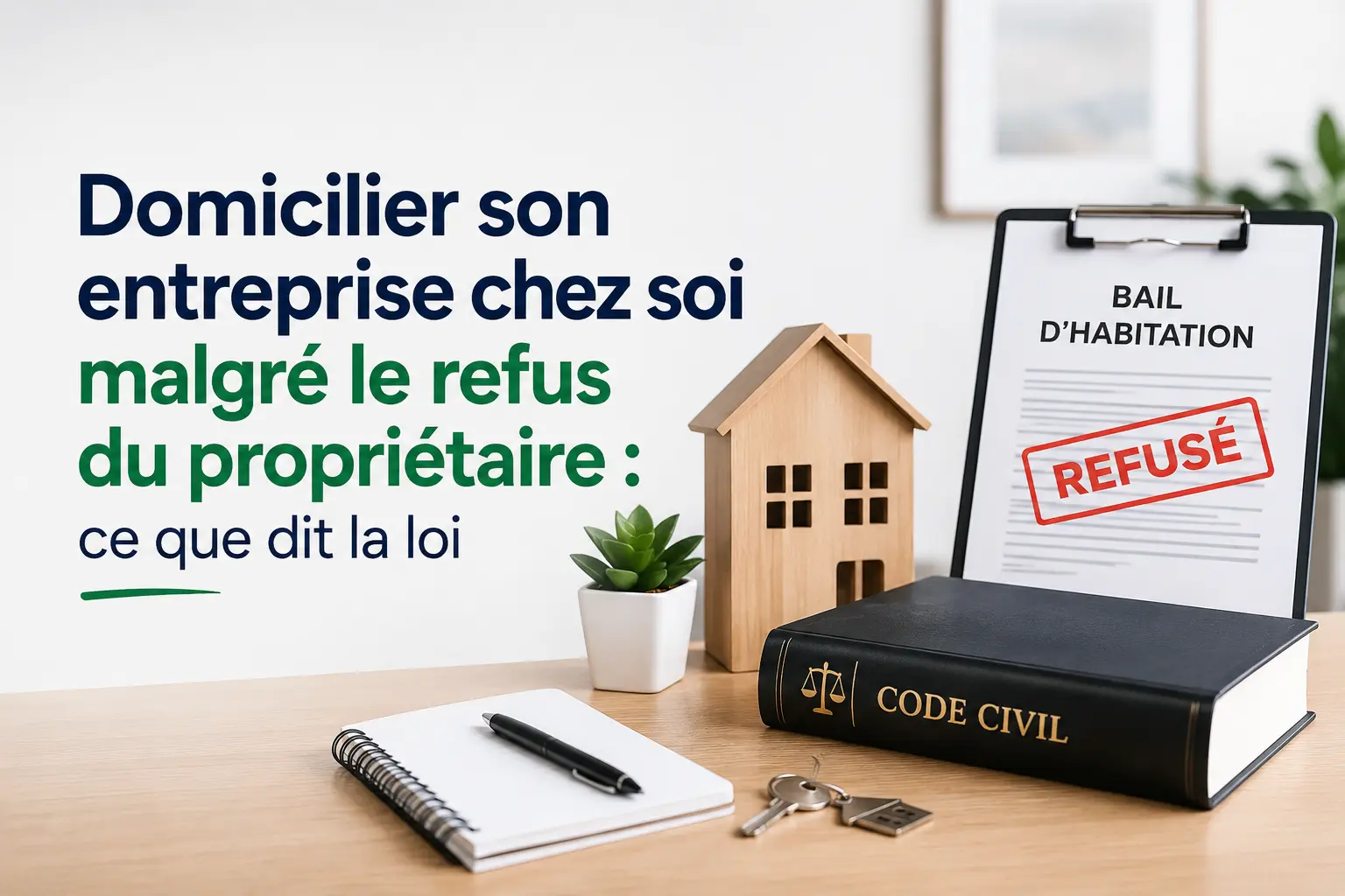 Domicilier son entreprise chez soi refus du propriétaire