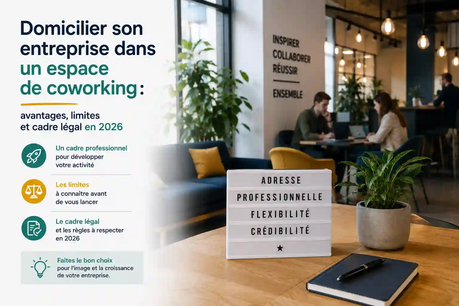 Domicilier entreprise coworking