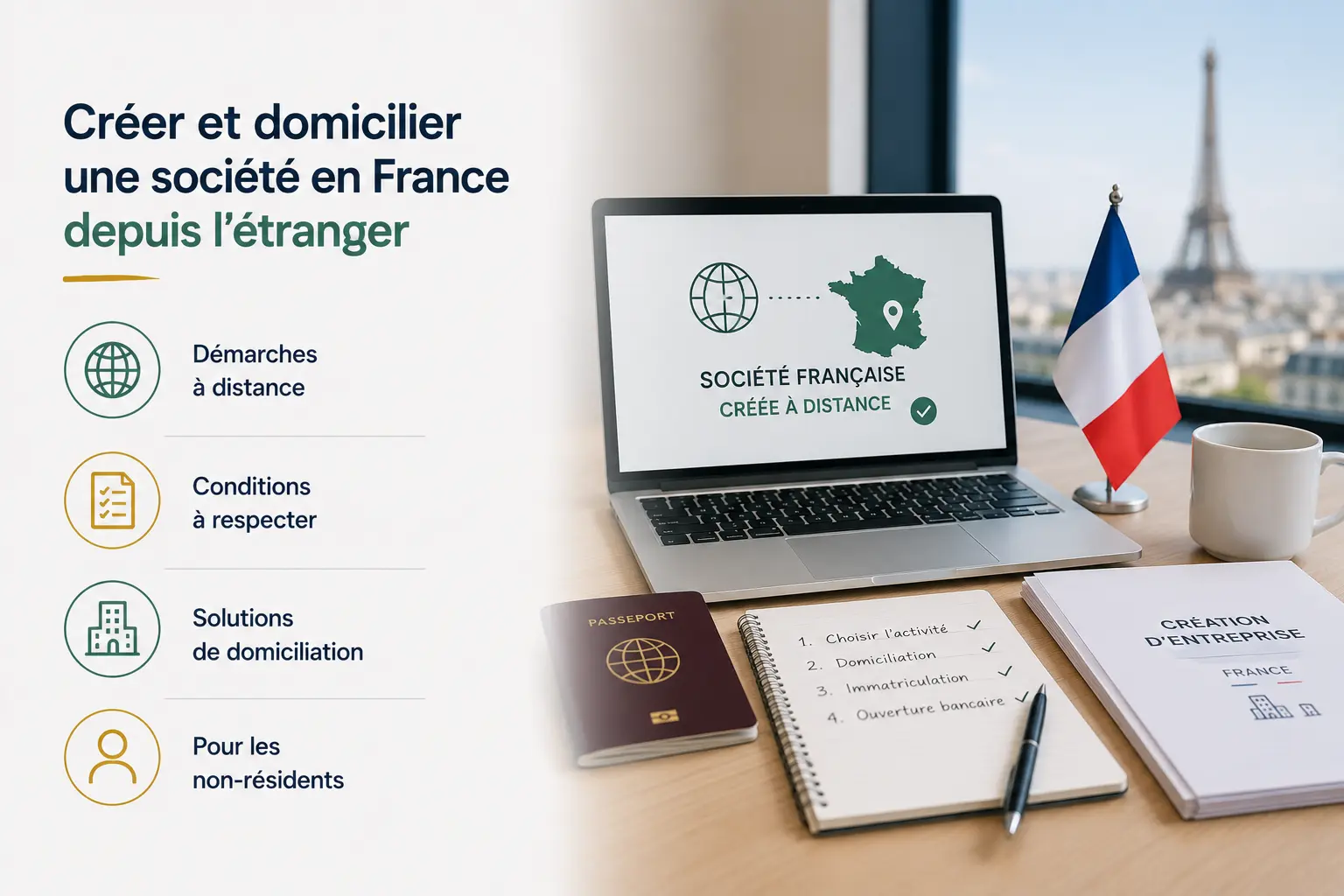 Créer et domicilier une société en France depuis étranger