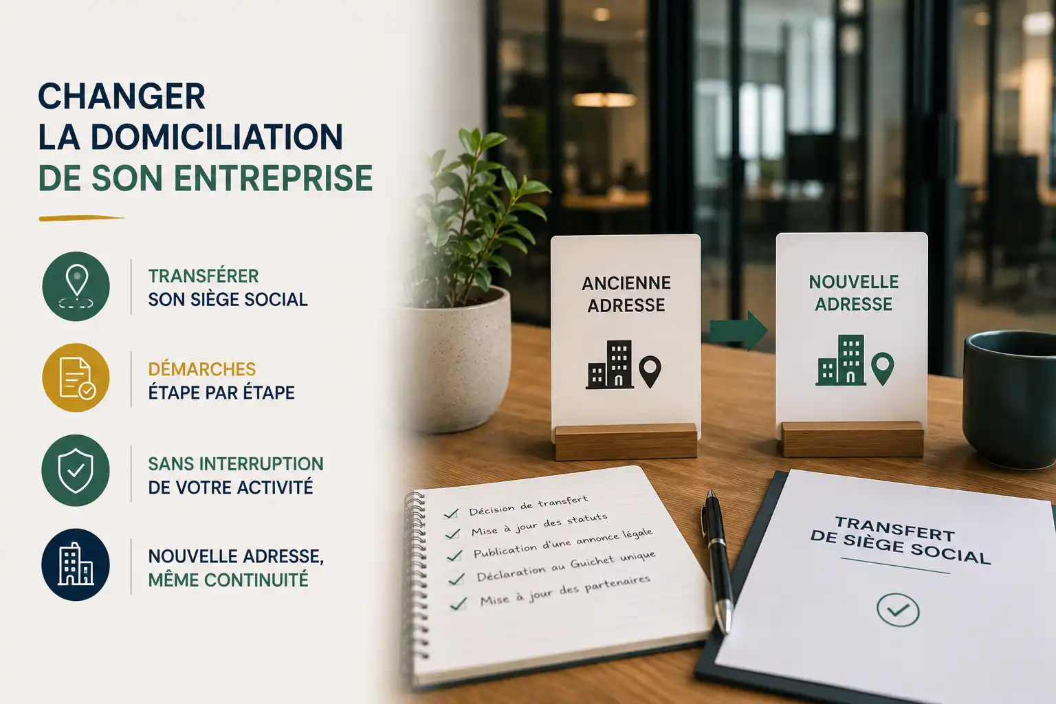 Changer la domiciliation de son entreprise