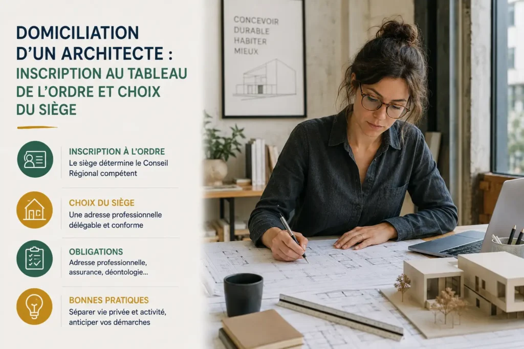 Domiciliation d&rsquo;un architecte : inscription au tableau de l&rsquo;Ordre et choix du siège