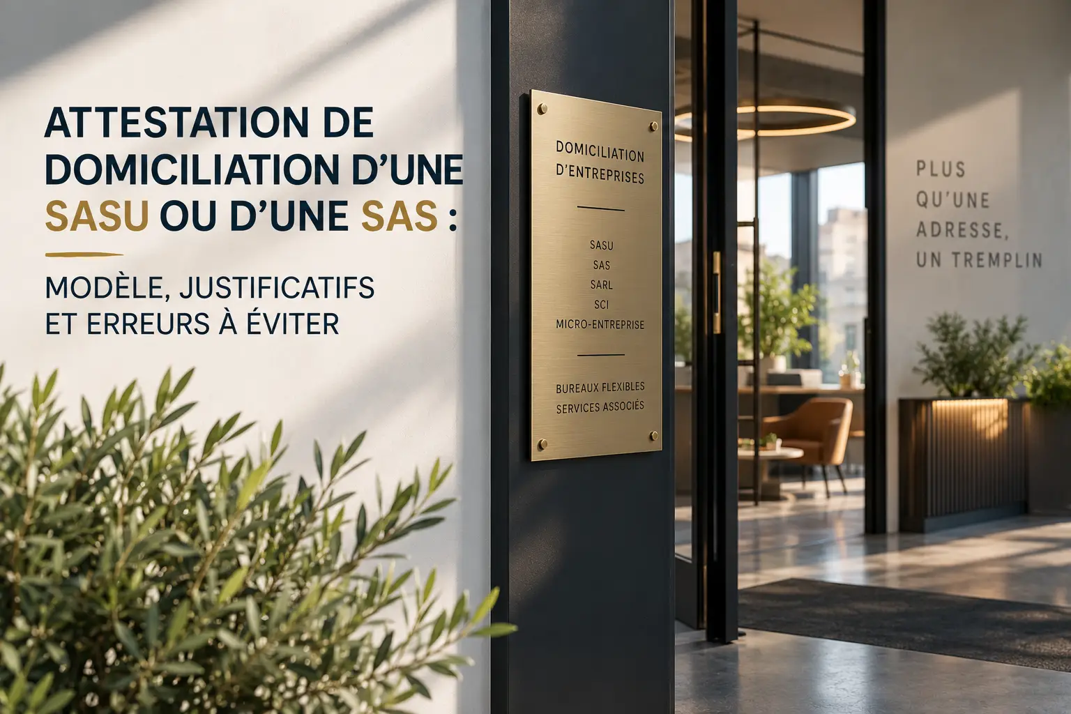 Attestation de domiciliation SASU