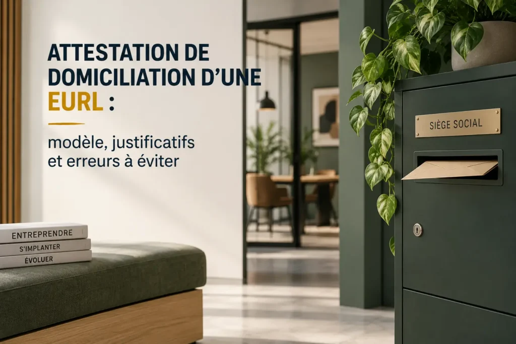 Attestation de domiciliation d&rsquo;une EURL : modèle, justificatifs et erreurs à éviter