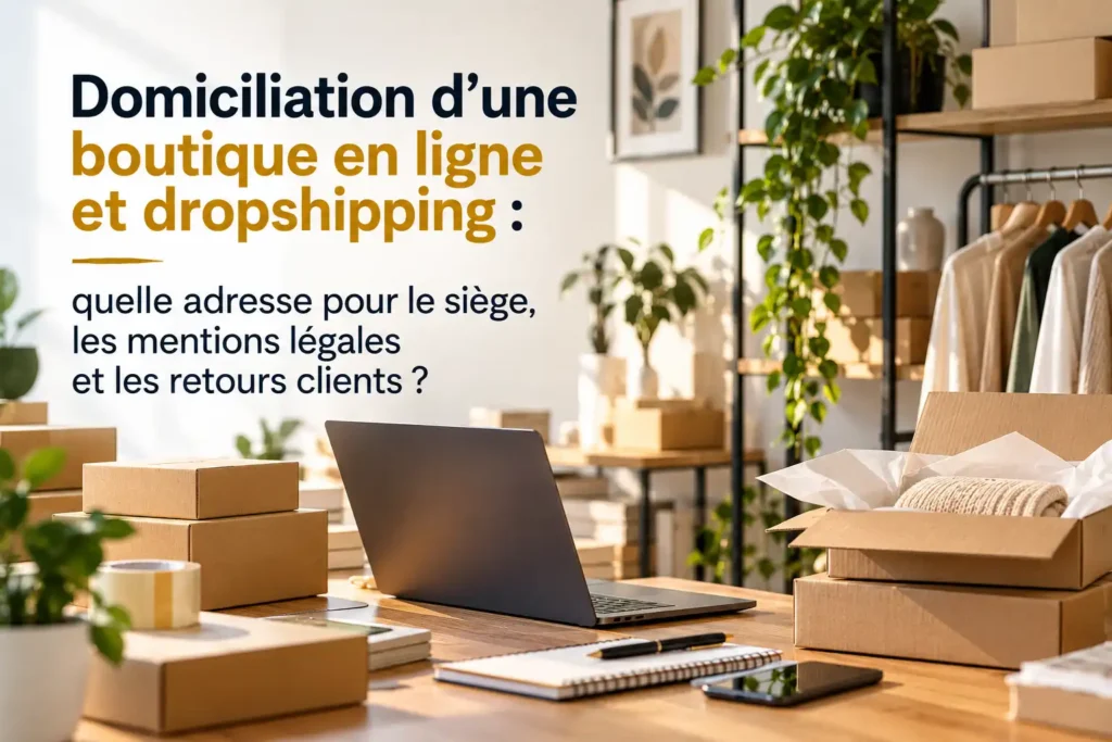 Domiciliation d’une boutique en ligne et dropshipping : quelle adresse pour le siège, les mentions légales et les retours clients ?